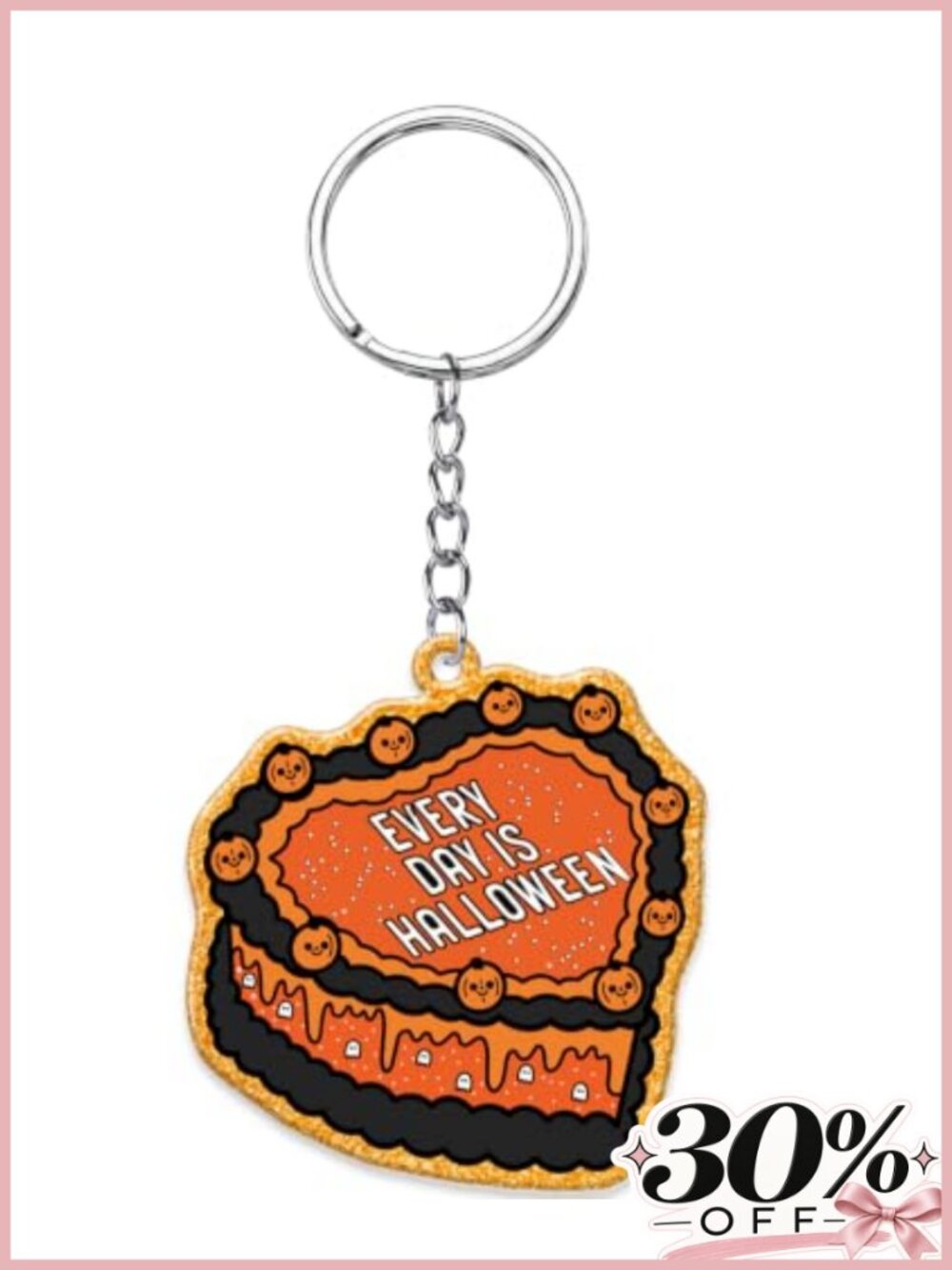 Acrylic Halloween Cake Keychain Spooky Gift for Bag Keys